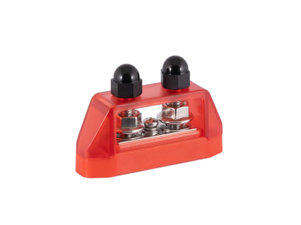 720BBP2 Distribution block RED, 2xM8 + 1xM4