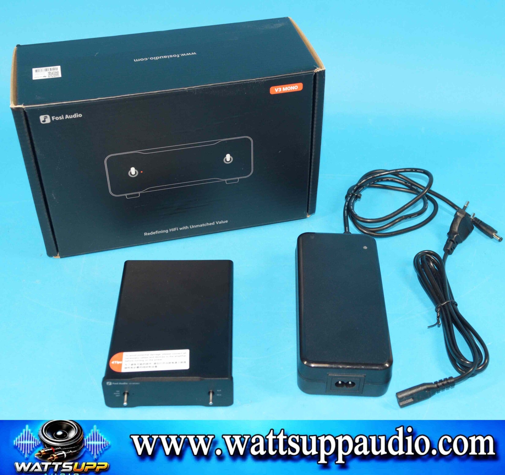 Fosi V3 Mono amplifier incl 48V Powersupply