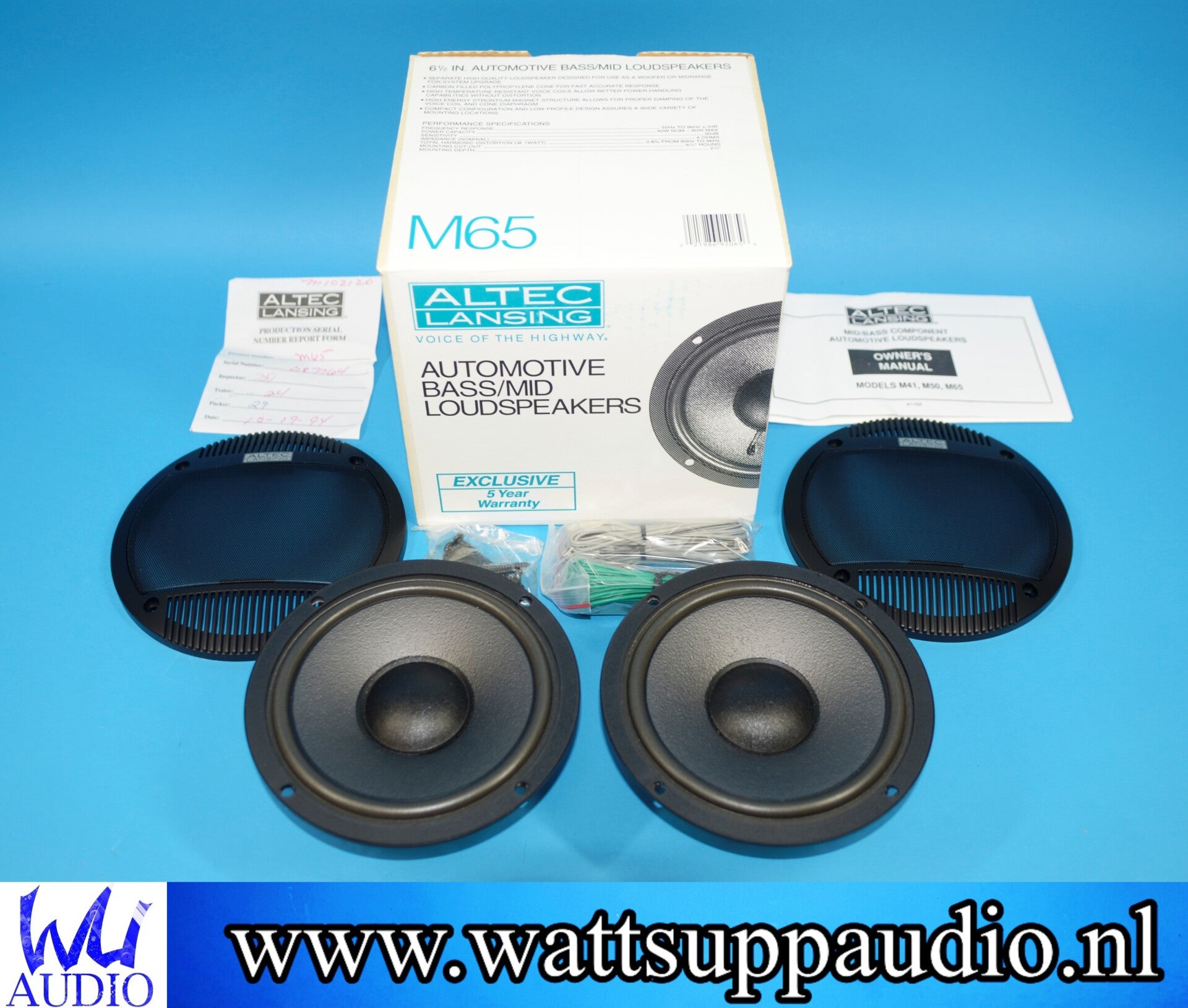 ALTEC LANSING M65 Automotive BASS/MID Speakers 165mm ( 6.5''')