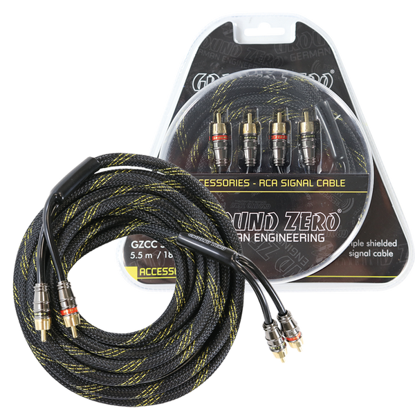 Ground Zero GZCC 5.5X-TP 5.5 m high quality RCA cable with metal connectors