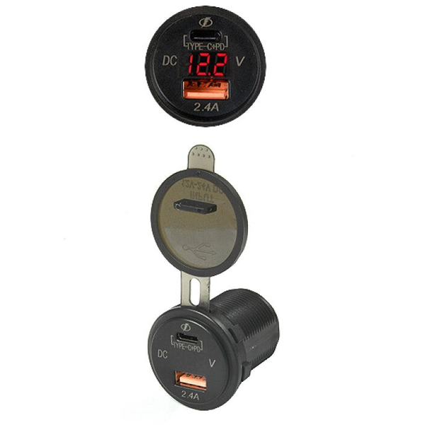 ACV Dual USB 12V/24V USB-A / USB-C 5V 3.1A fast charger