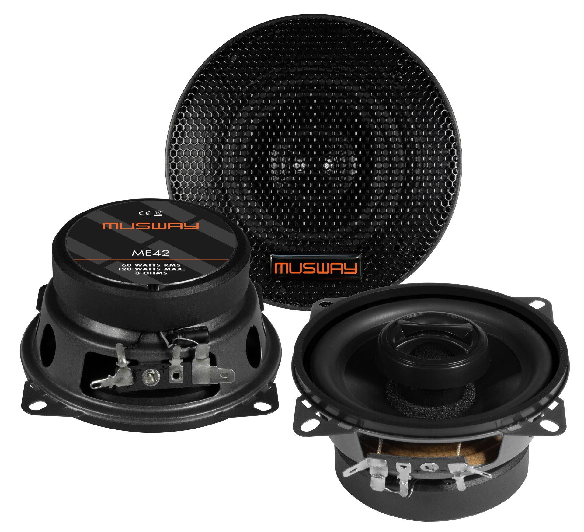 Musway ME42 10 CM (4”) 2-way coaxial speakers ( Dash )