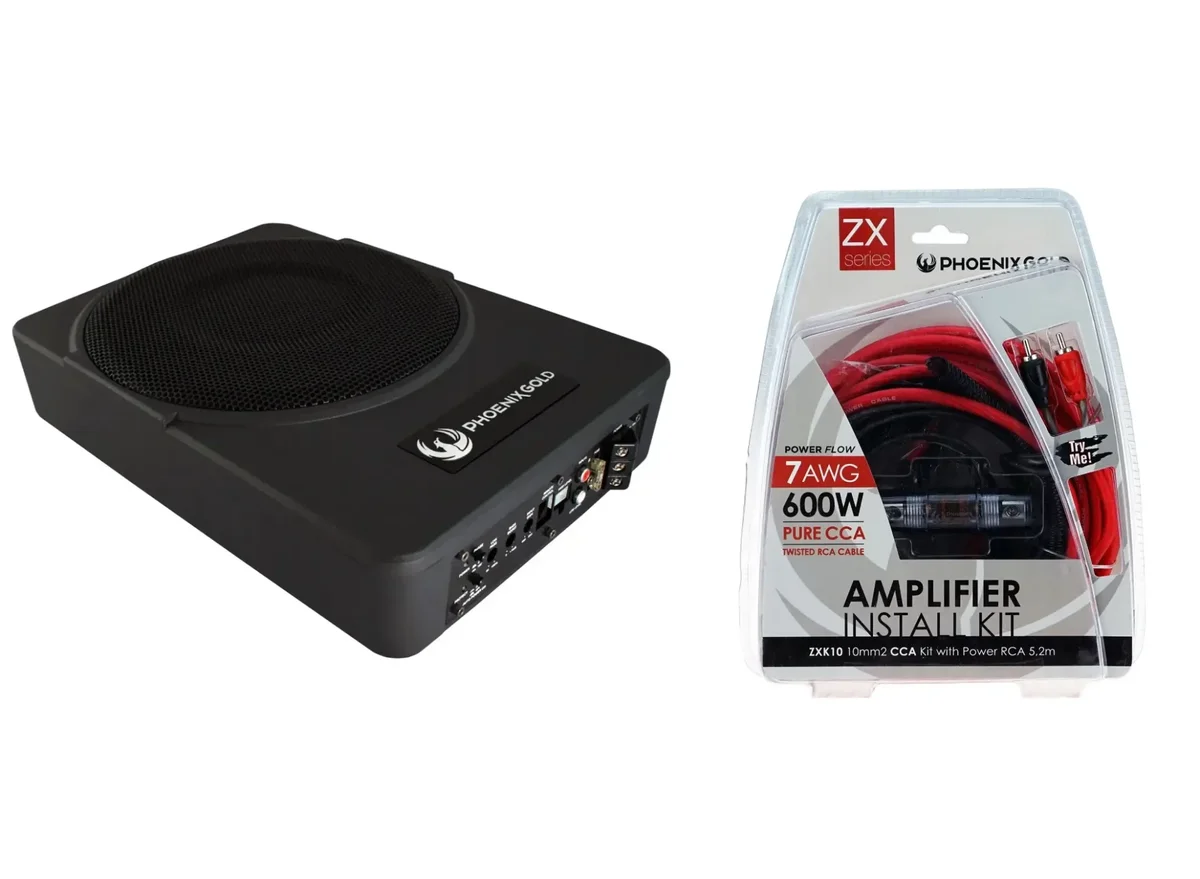 Phoenix Gold ZR10P 10 inch Active underseat subwoofer wiringkit