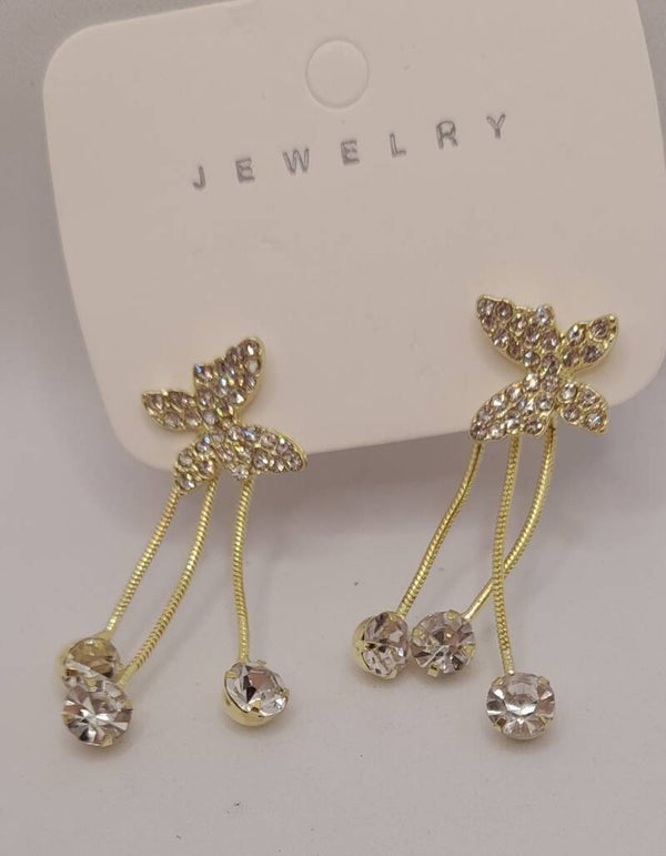 Rhinestone butterfly earrings