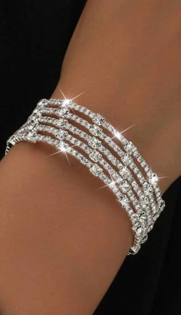 Rhinestone cuff bracelet