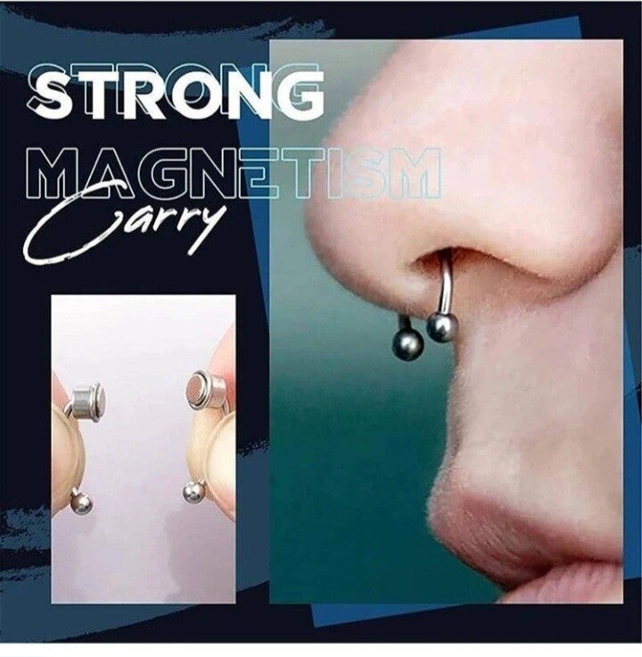 fake magnet nose piercing