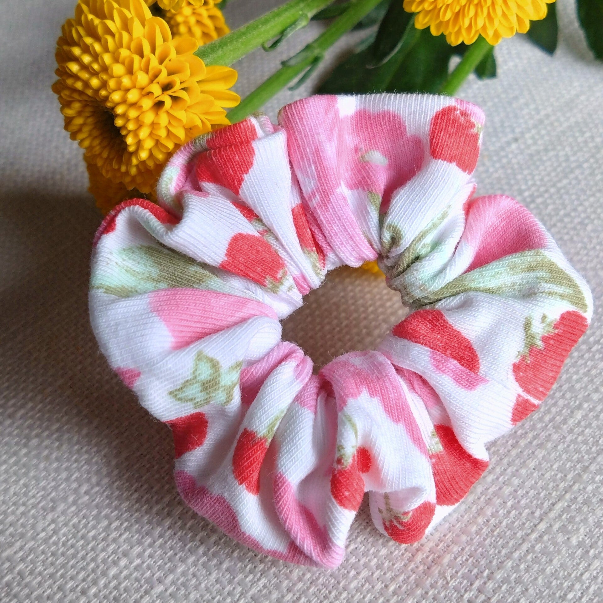 Strawberry shortcake mini scrunchie