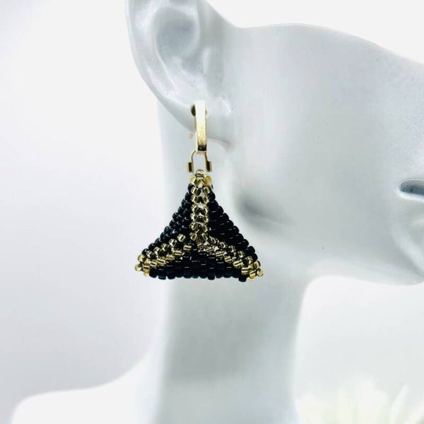Caleido aureus beaded oorbellen