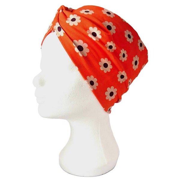 Orange blossem bandeau haarband