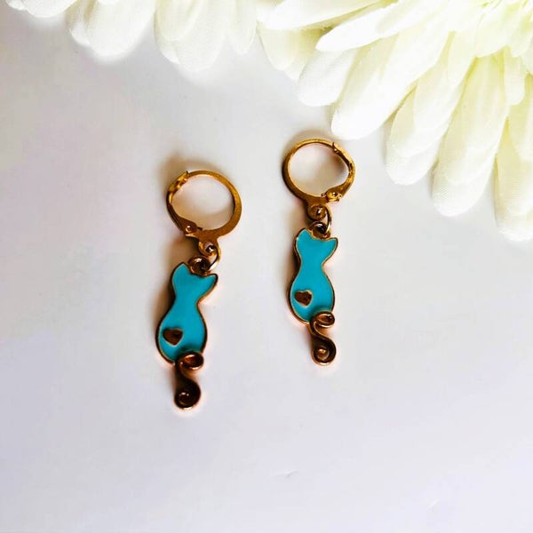 Purrrfect charm bedel oorbel