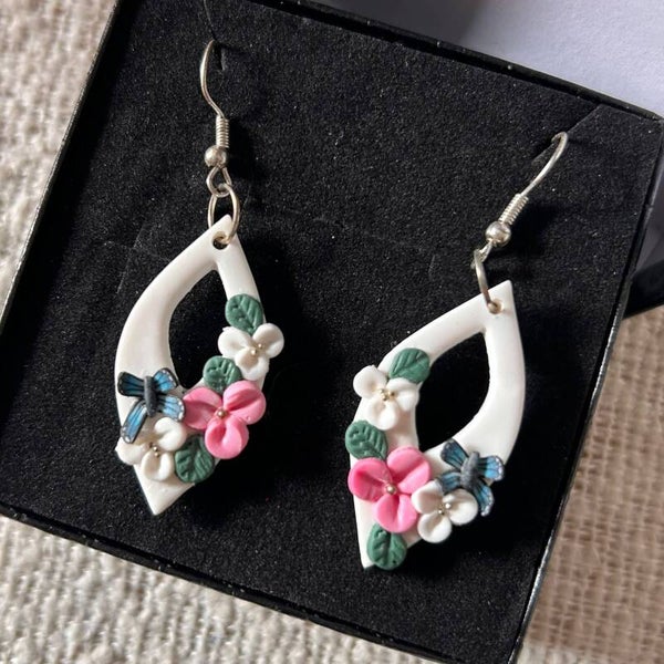 Summer meadow drop bloemen oorbellen
