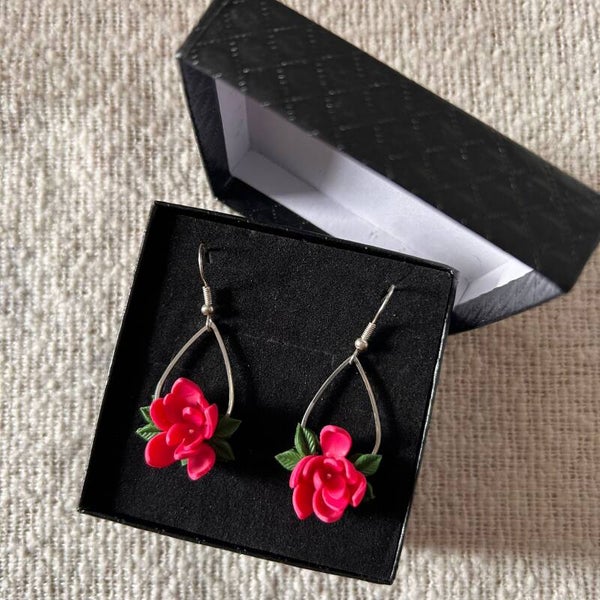 Rosy wildflower bloemen oorbellen