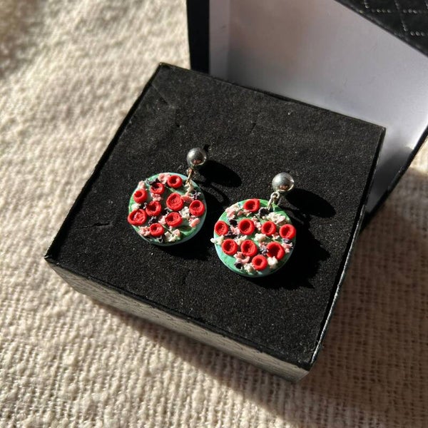 Fior rosso collection - morning meadow bloemen oorbellen