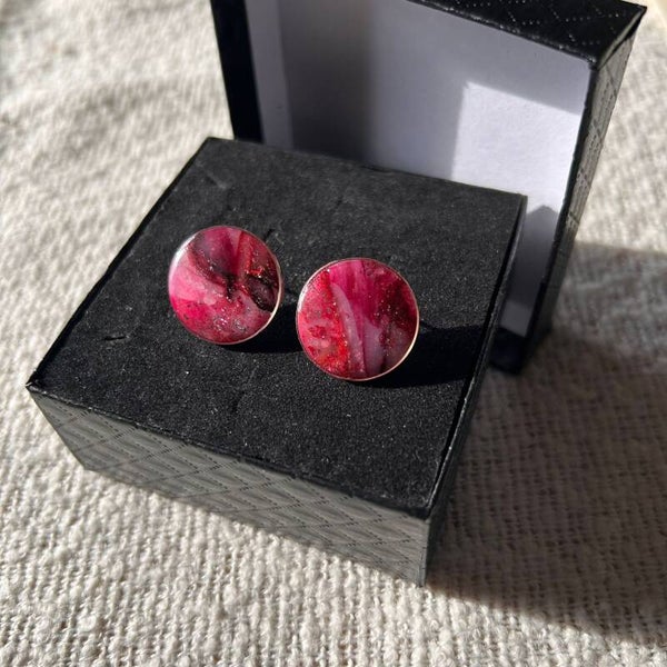 Roselle glow stud oorbellen