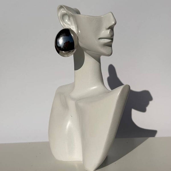 Luna dome stainless steel oorbellen