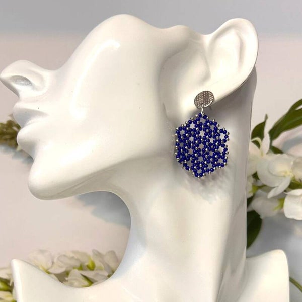 Celestial Indigo beaded oorbellen