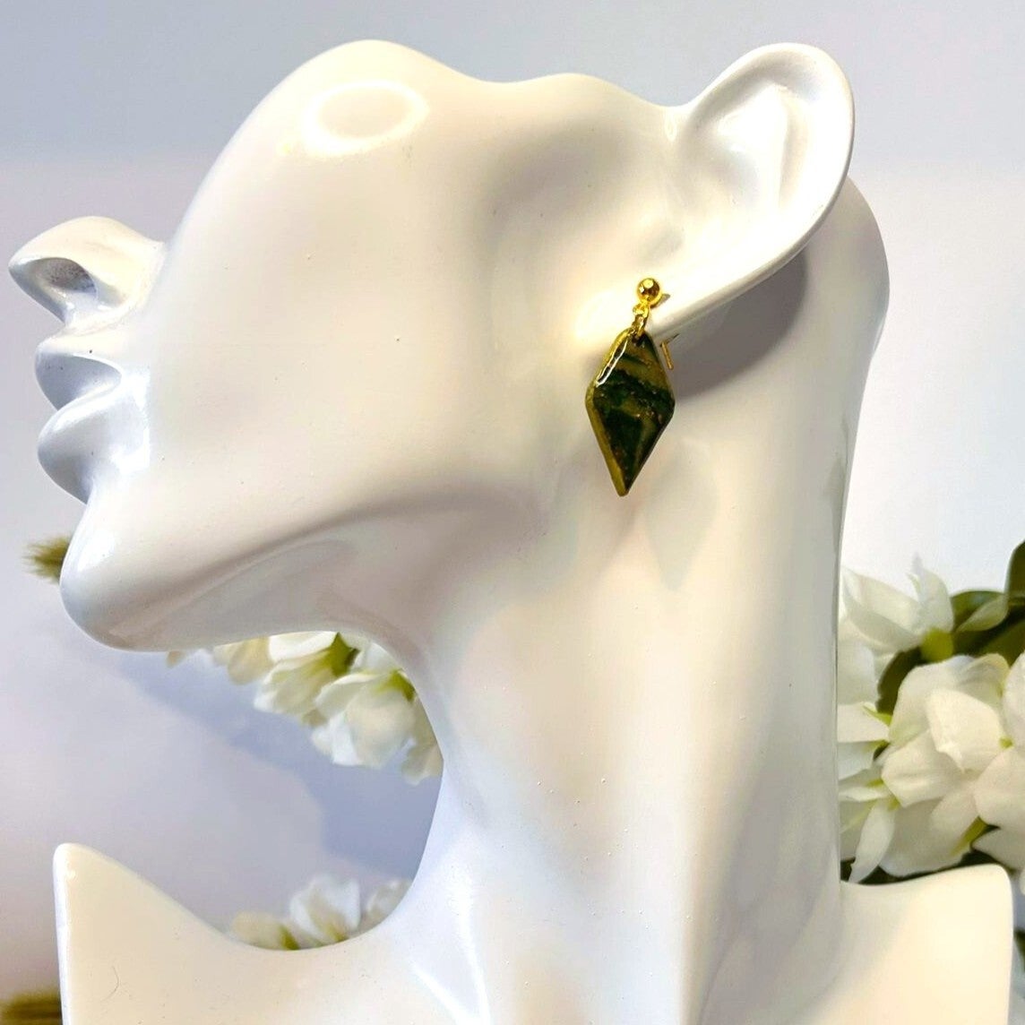 Emerald mirage hangende oorbellen