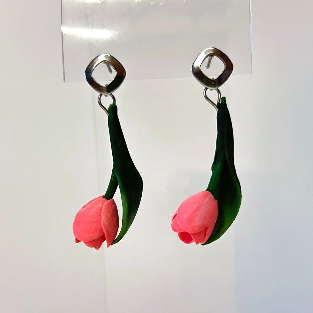 When tulips bloom oorbellen – Rose tulip drop