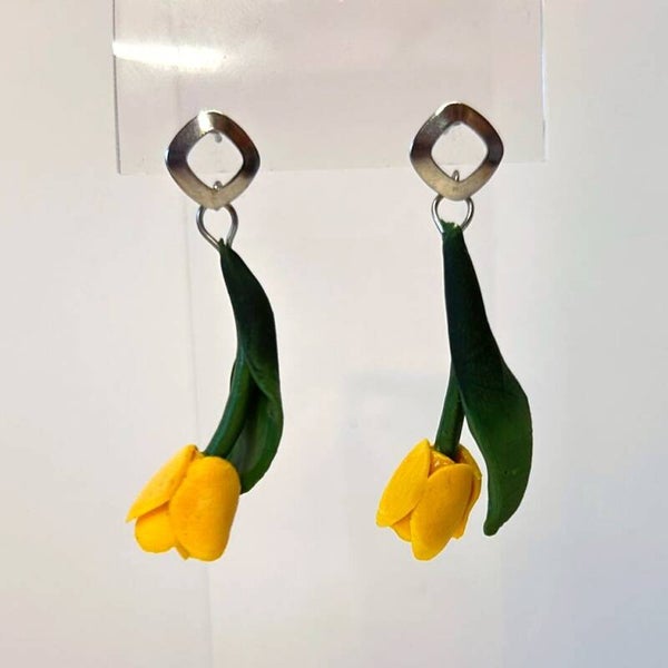 When tulips bloom oorbellen – Lemon tulip drop