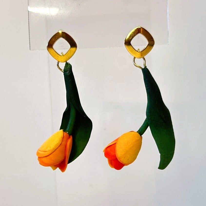 When tulips Bboom oorbellen – Golden tulip drop