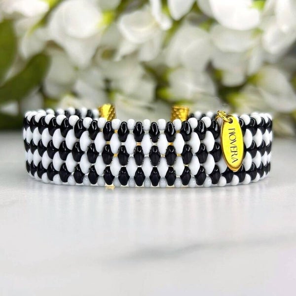 Monochrome mirage weefarmband