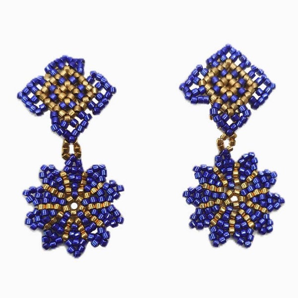 Sapphire star clip-on oorbellen