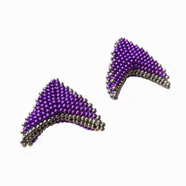 Amethyst arrow clip-on oorbellen