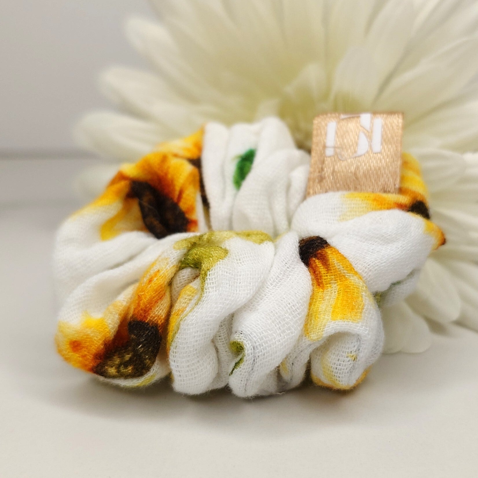Sunflower fields mini scrunchie