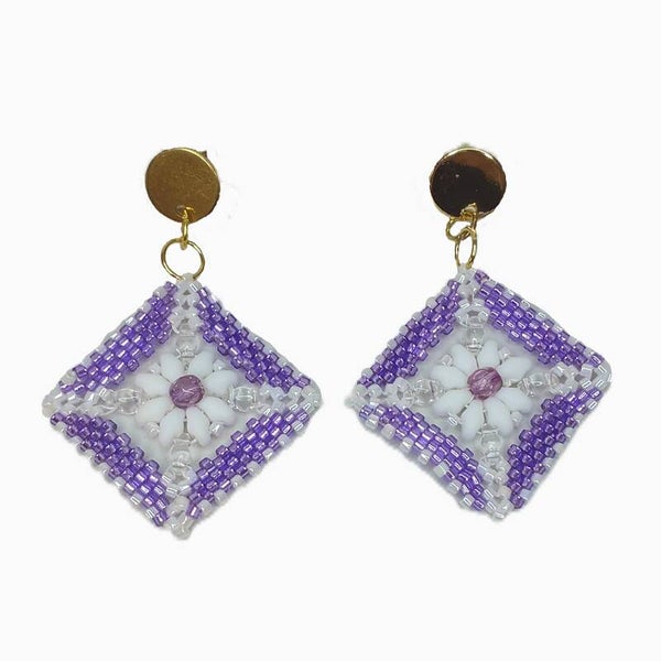 Violetta bloom beaded oorbellen