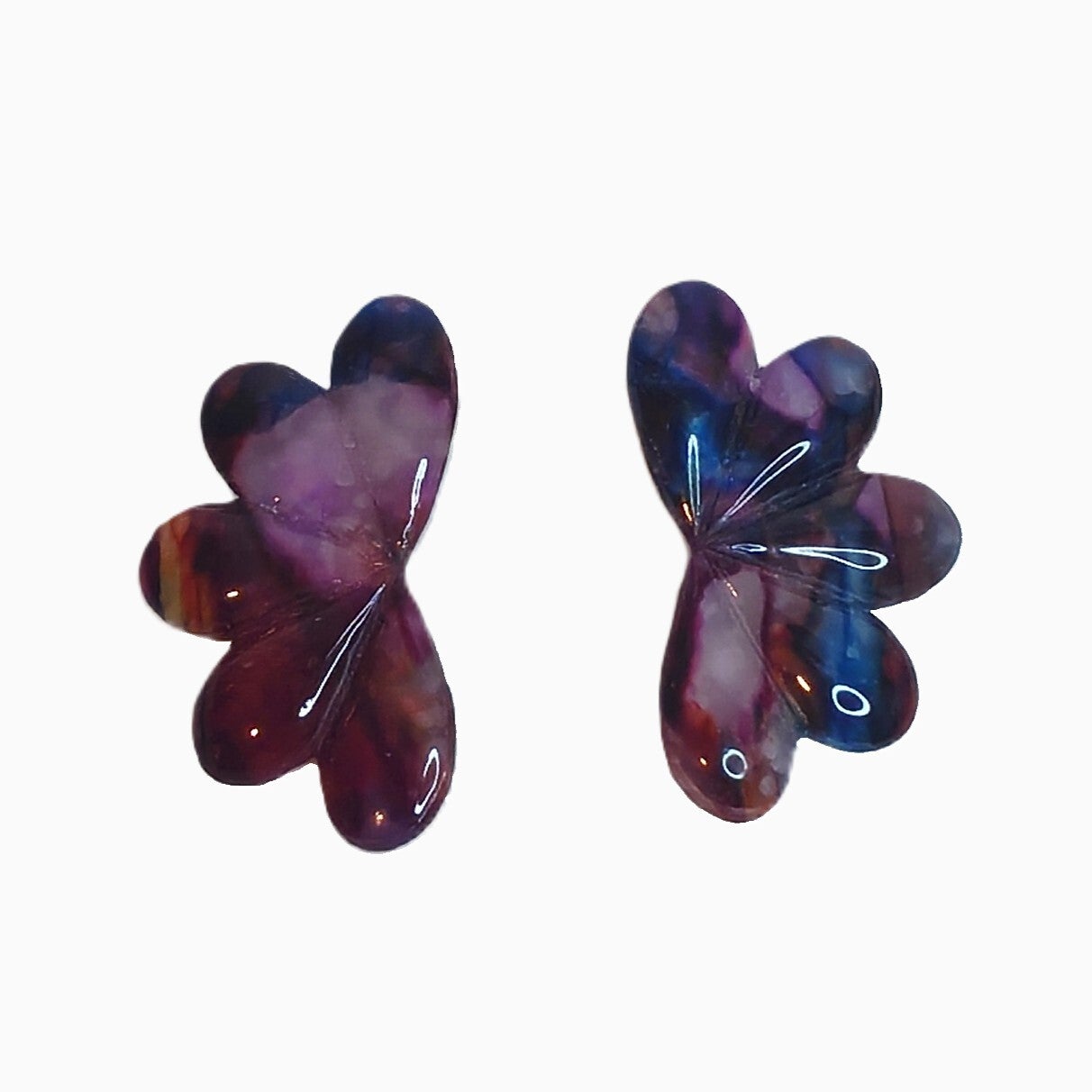 Midnight butterfly stud oorbellen