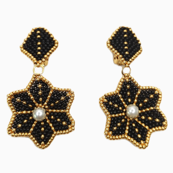 Stella nera clip-on oorbellen