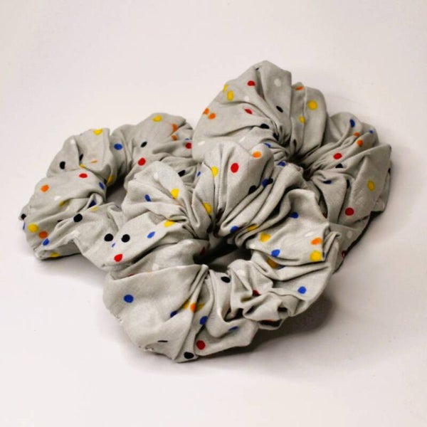 Confetti gray small scrunchie