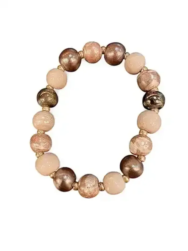 Kazuri armband Balloons beige