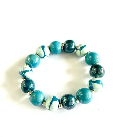 Kazuri armband Balloons Tirkis