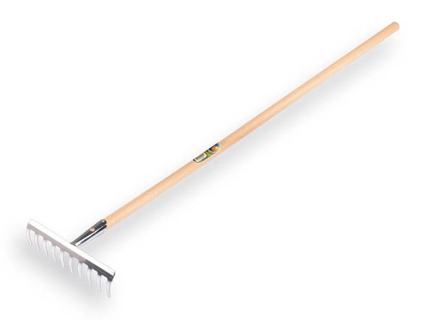 Tuinhark VERZINKT 10 gebogen tanden, met steel 150 x 2,8 cm