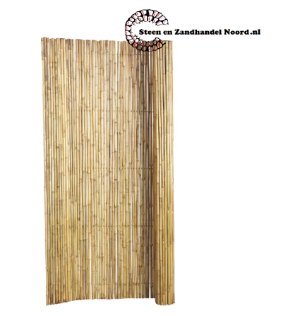 Bamboescherm op rol 180 x 180 cm, gelakt.