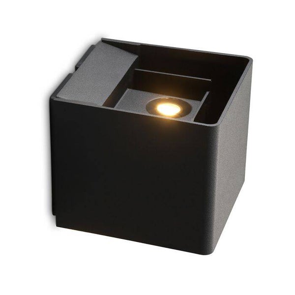 Tolosa | wandlamp | vierkant zwart | up & down | warmwit | dimbaar | OutdoorPro+ | 12 volt