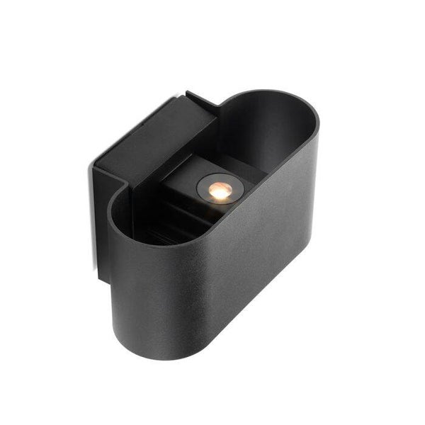 Corvo | wandlamp | ovaal zwart | up & down | warmwit | dimbaar | OutdoorPro+ | 12 volt