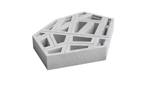 Deer Concrete Organic Crosshatch Small Tile 71,4x57,8x12