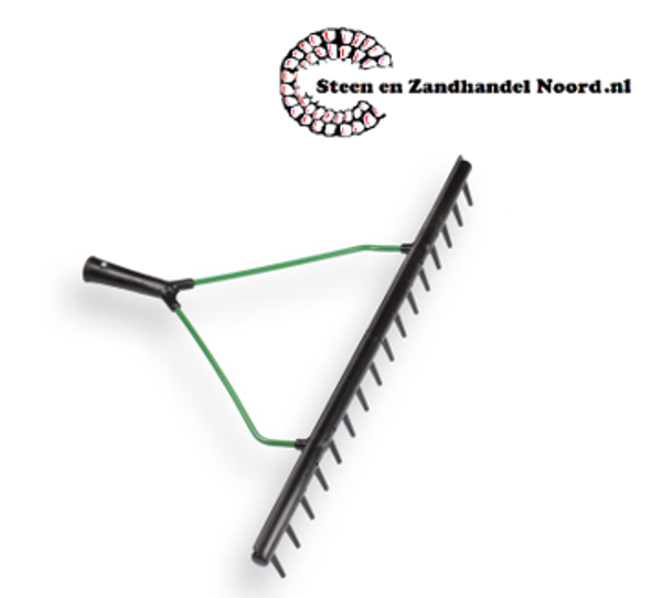 Bunkerhark - Golfhark zwart met egaliseerstrip, 16 tands kort, zonder steel