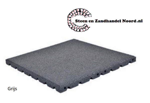 Rubbertegel Grijs zonder pen/gat verbinding (diverse afmetingen)