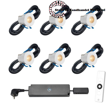 Cree LED veranda inbouwspot Valencia ab | warmwit | set van 6, 8, 10 of 12 stuks