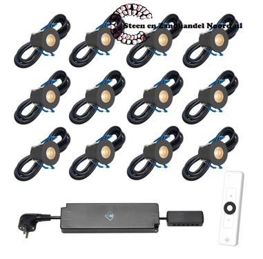 Cree LED veranda inbouwspot Valencia zwart ab | warmwit | set van 6, 8, 10 of 12 stuks