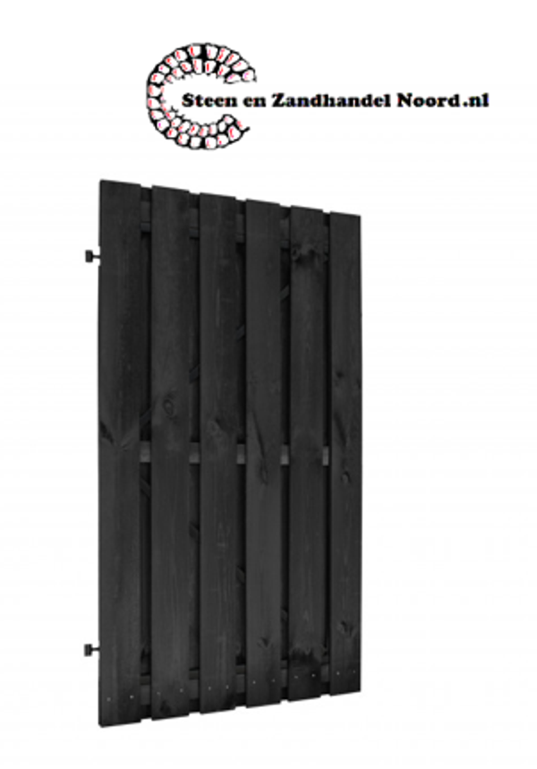 Naaldhout geschaafde plankendeur op verstelbaar zwart stalen frame 100 x 180