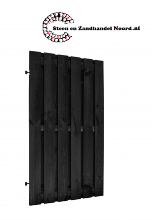 Jumbodeur geschaafd naaldhout 15 mm op verstelbaar frame 100 x 190 cm, geïmpregneerd en zwart gespoten