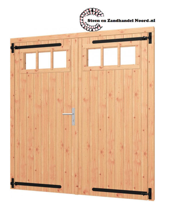 Opgeklampte deur dubbel met bovenraam 1760x1950mm+kozijn 1900x2020mm