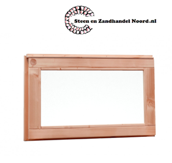 Douglas vast raam met melkglas, 71,2 x 39 cm, onbehandeld
