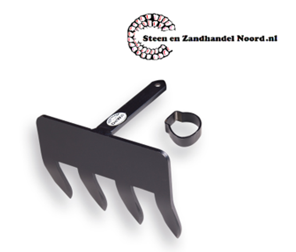 Sloothaak DE WIT 4 tands met plaat en ring, zonder steel