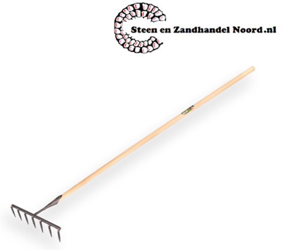 Zaadhark gesmeed met 7 ronde tanden, met steel 160x3,2cm., exc. punt