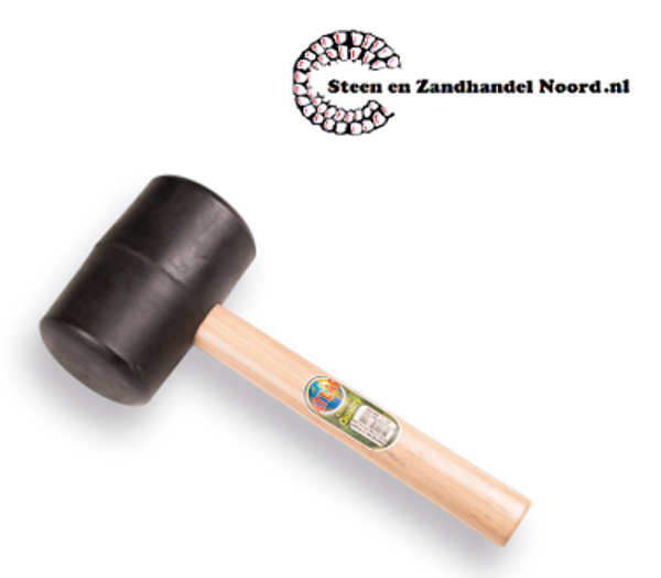 Rubberhamer ATLAS nr. 9 zacht Ø 100mm (2 KG) 70 shore met houten steel